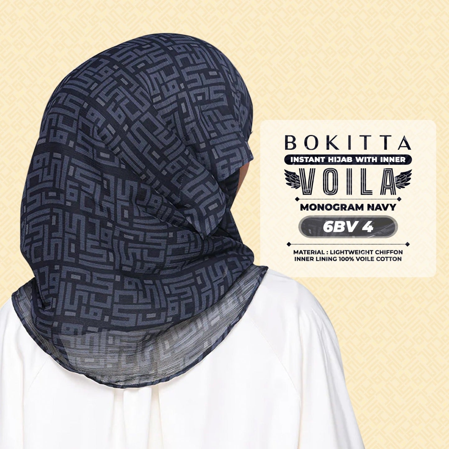 Bokitta Inspired Monogram 2 In Navy Collection - Free Box