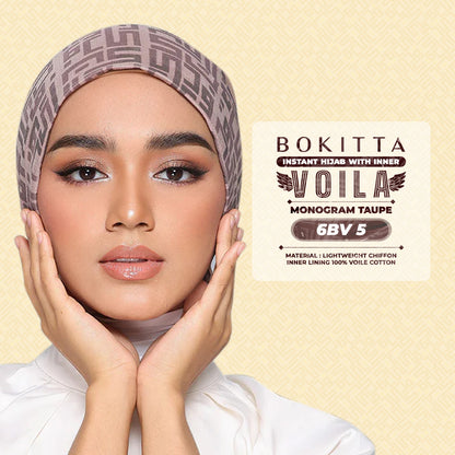 Bokitta Hijab Inspired Monogram 2 Voila Printed Collection