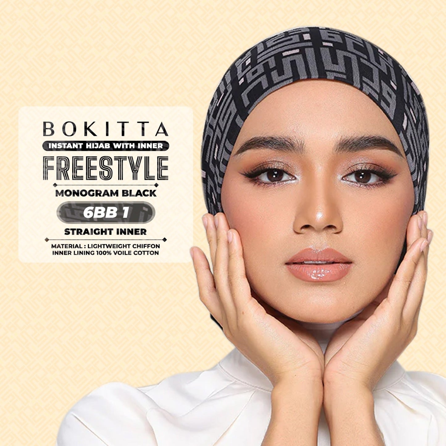 Bokitta Inspired Monogram 2 In Black Collection - Free Box
