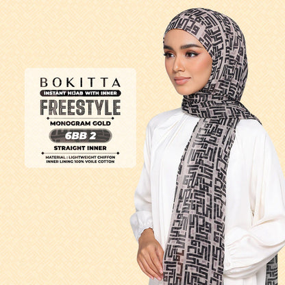 Bokitta Inspired Monogram 2 In Gold Collection - Free Box
