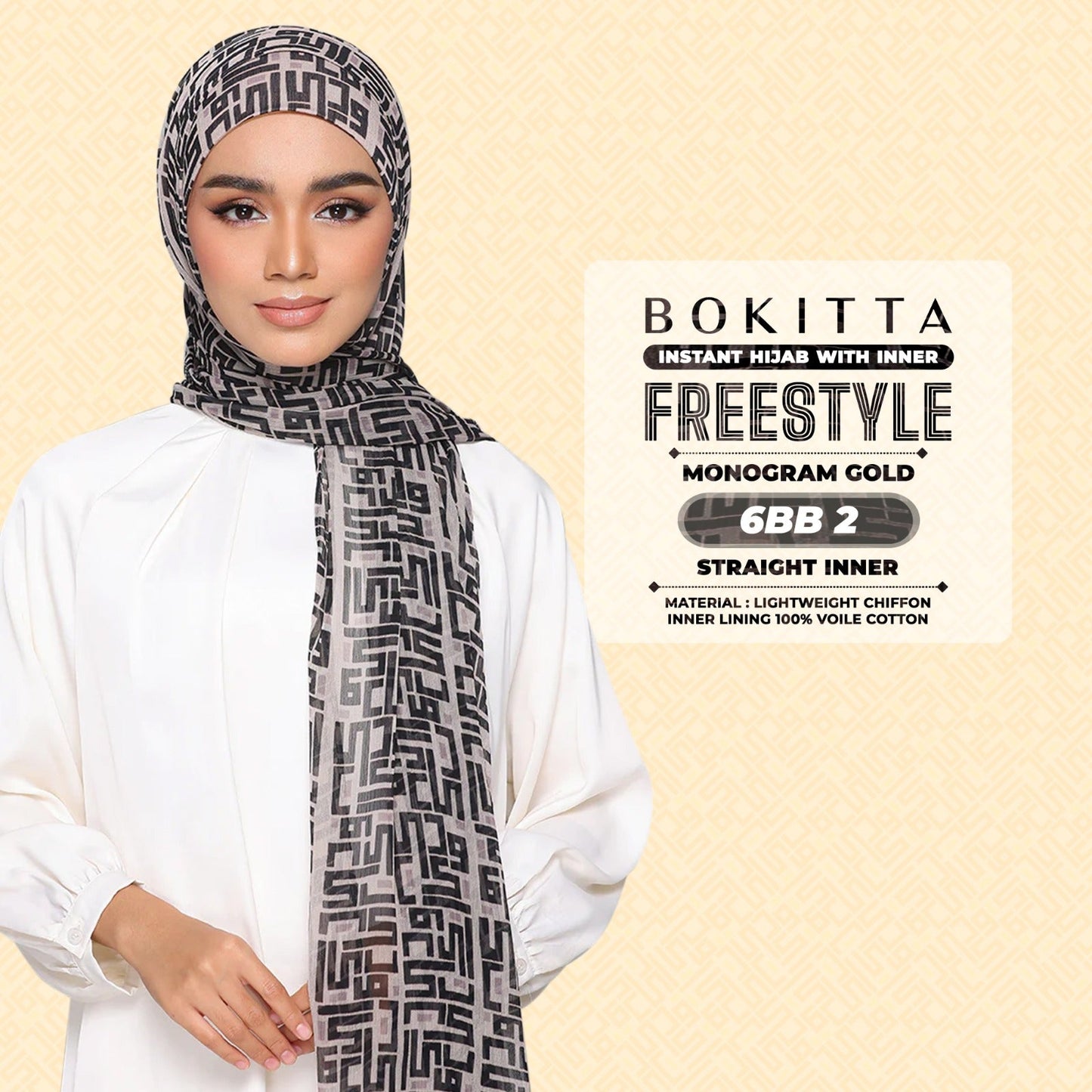 Bokitta Inspired Monogram 2 In Gold Collection - Free Box