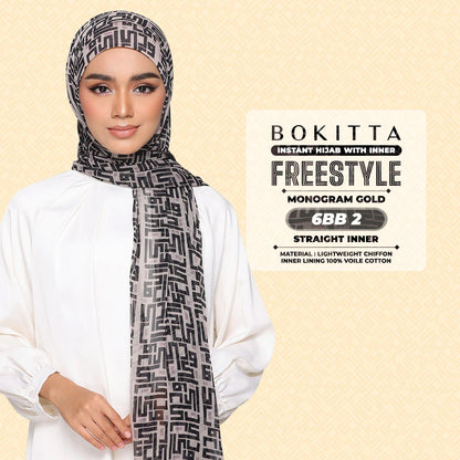Bokitta Inspired Monogram 2 In Gold Collection - Free Box