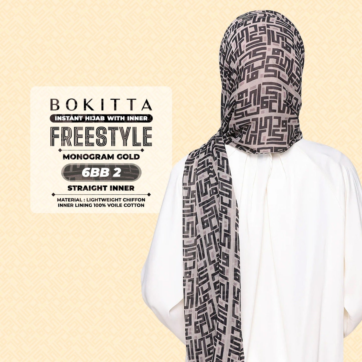 Bokitta Inspired Monogram 2 In Gold Collection - Free Box
