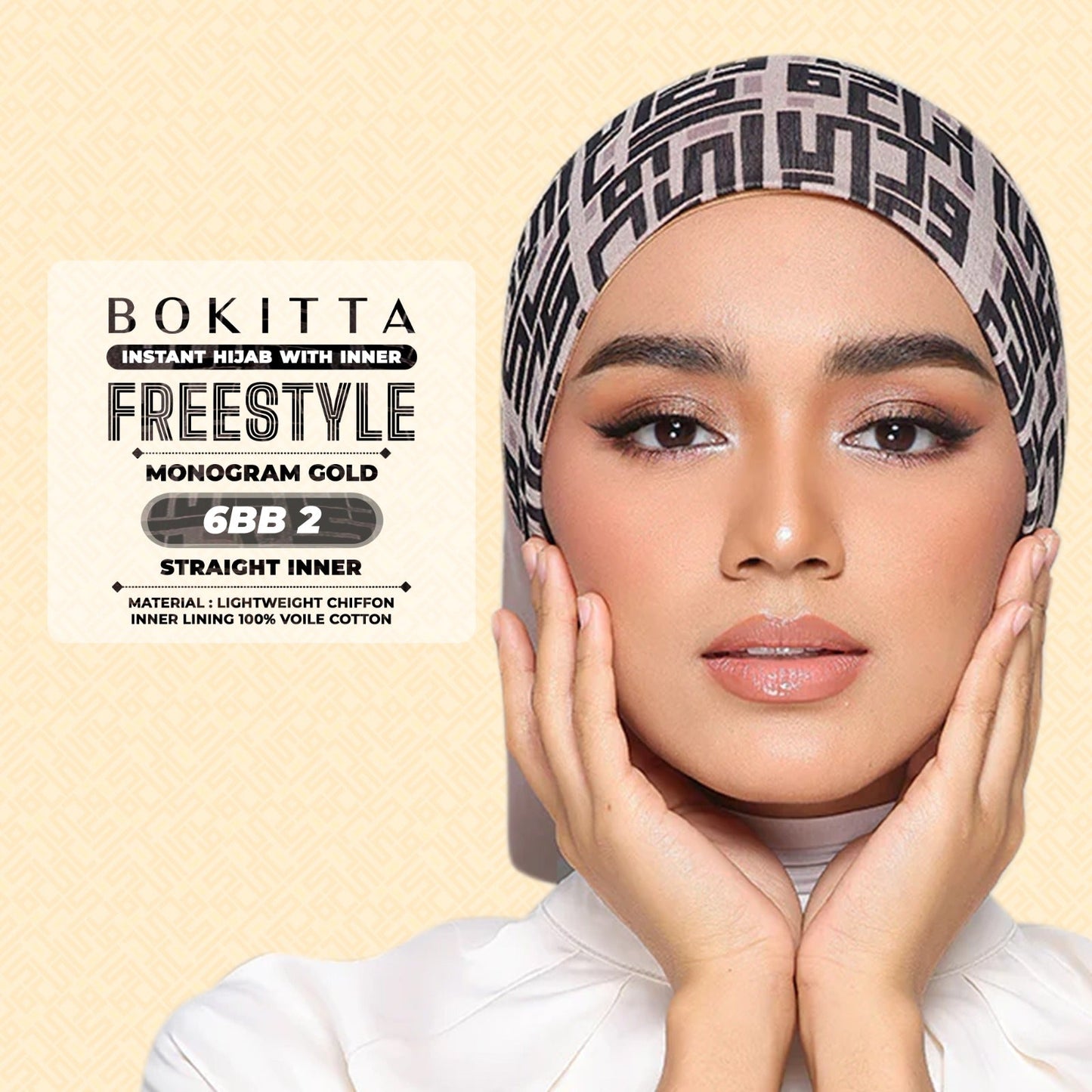Bokitta Inspired Monogram 2 In Gold Collection - Free Box