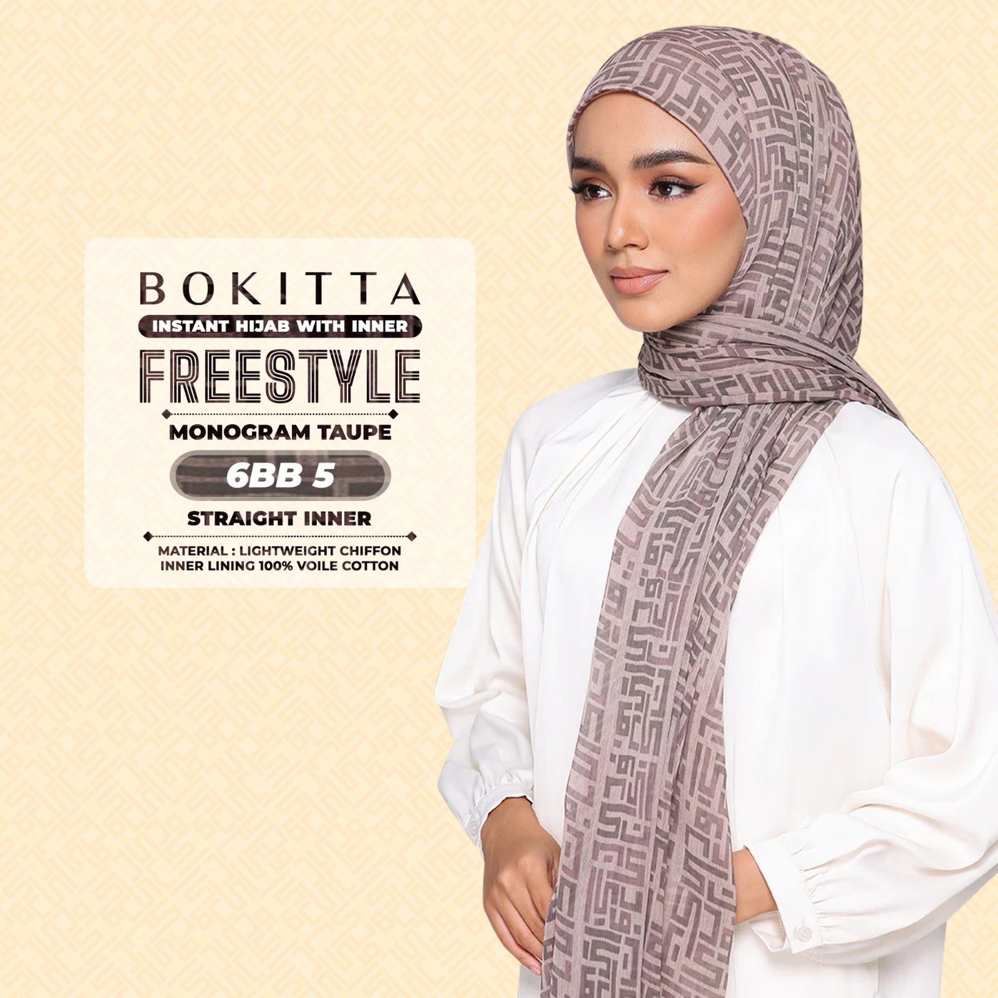 Bokitta Hijab Inspired Monogram 2 Freestyle Printed Collection With Box