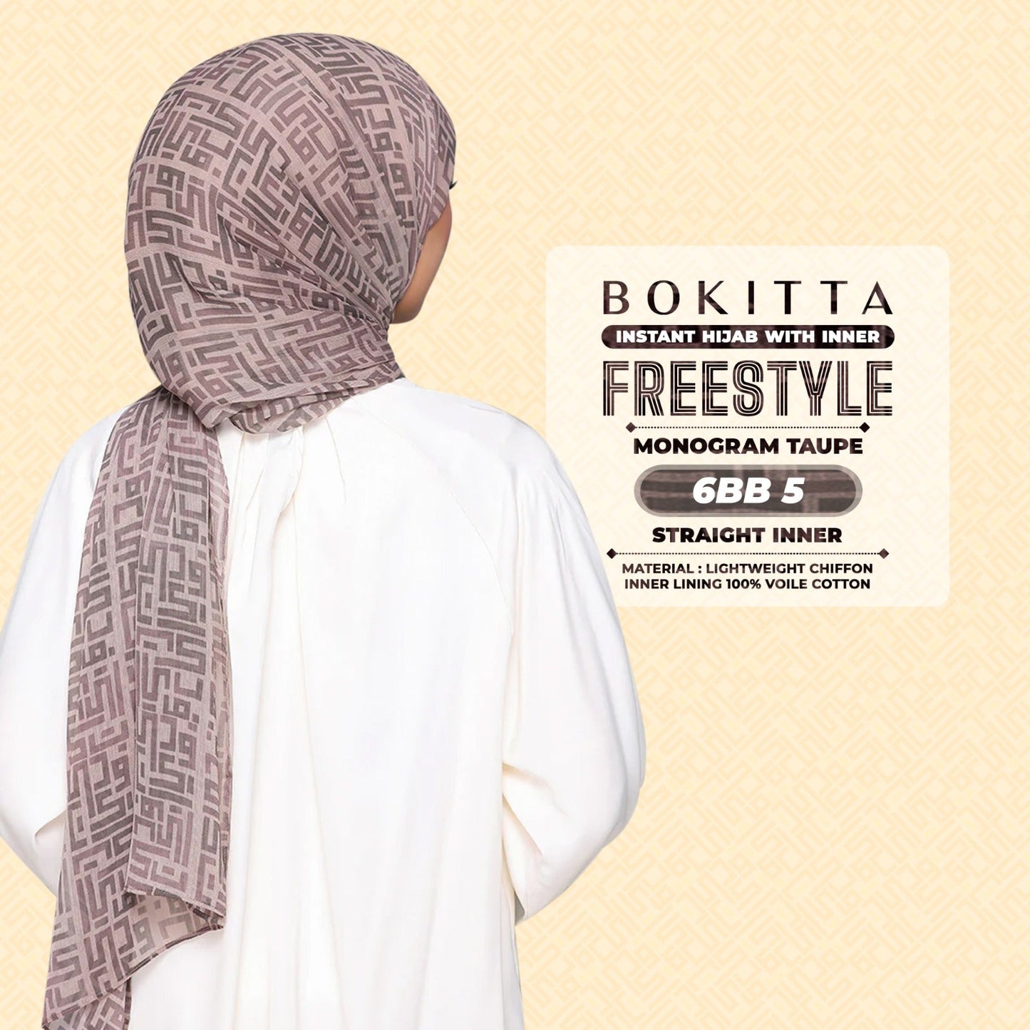 Bokitta Inspired Monogram 2 In Taupe Collection - Free Box