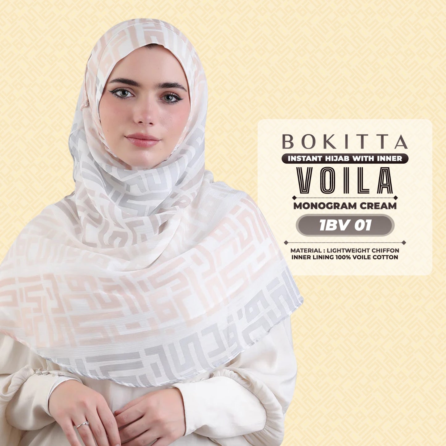 Bokitta Hijab Inspired Monogram Voila Printed Collection