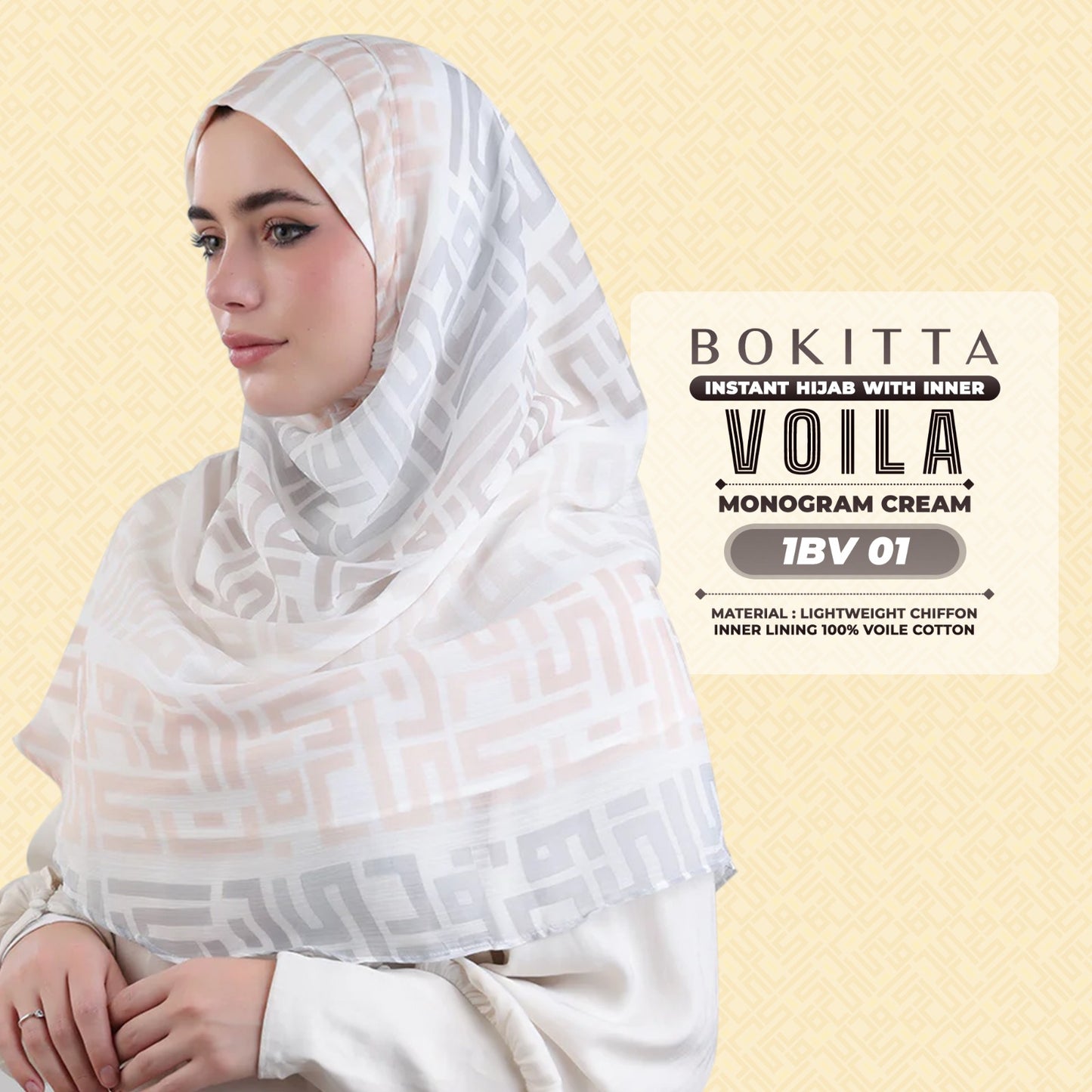 Bokitta Hijab Inspired Monogram Voila Printed Collection