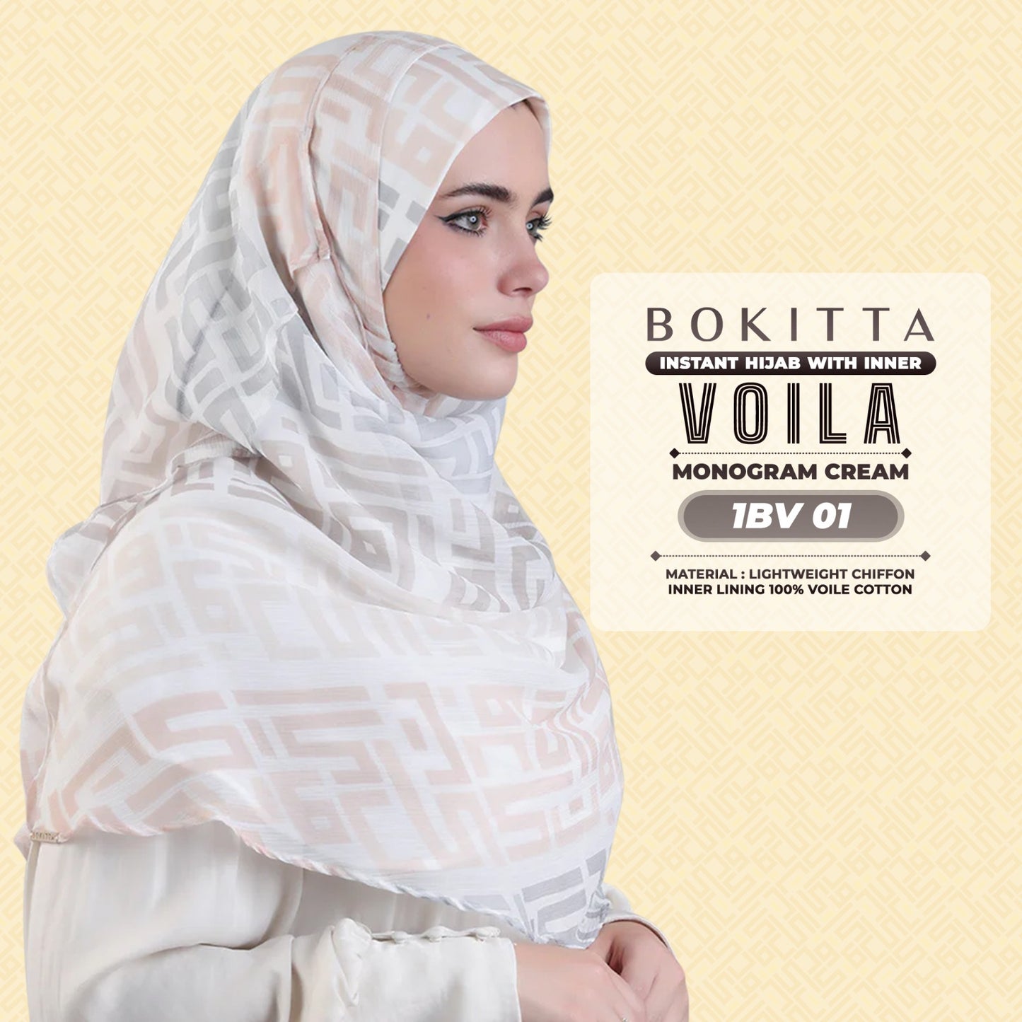 Bokitta Hijab Inspired Monogram Voila Printed Collection