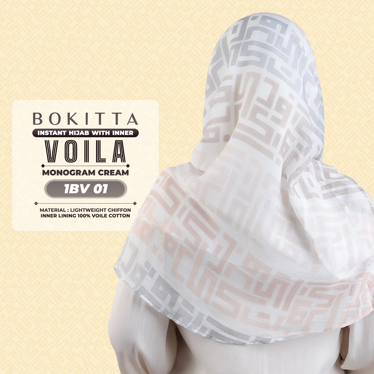 Bokitta Hijab Inspired Monogram Voila Printed Collection