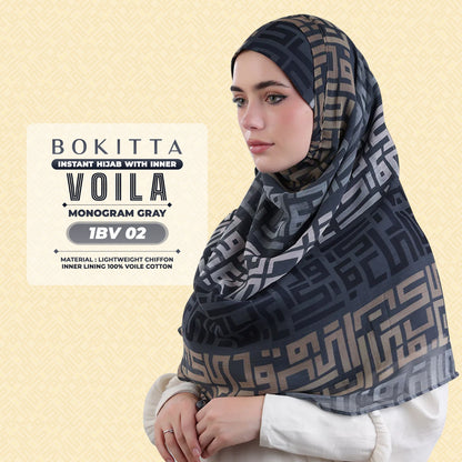 Bokitta Hijab Inspired Monogram Voila Printed Collection