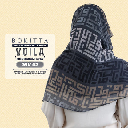 Bokitta Hijab Inspired Monogram Voila Printed Collection