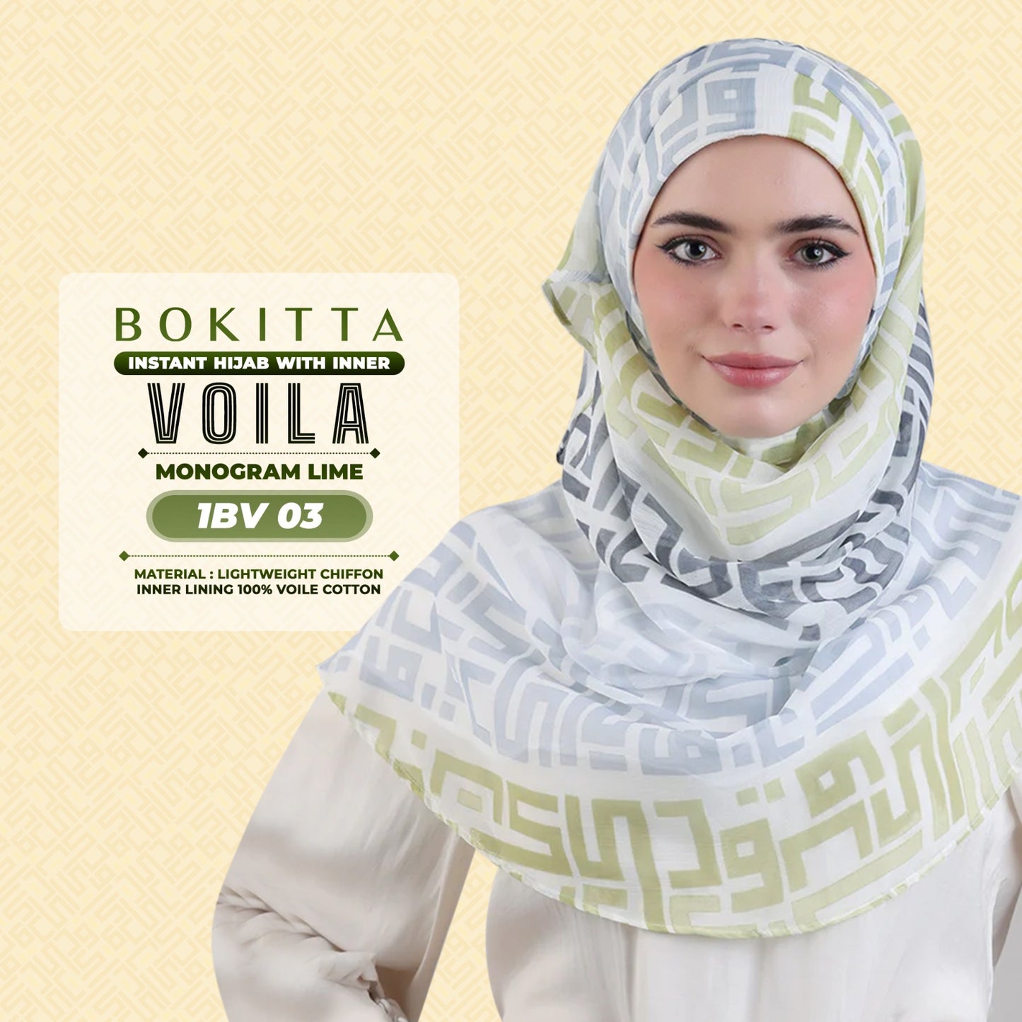 Bokitta Hijab Inspired Monogram Voila Printed Collection