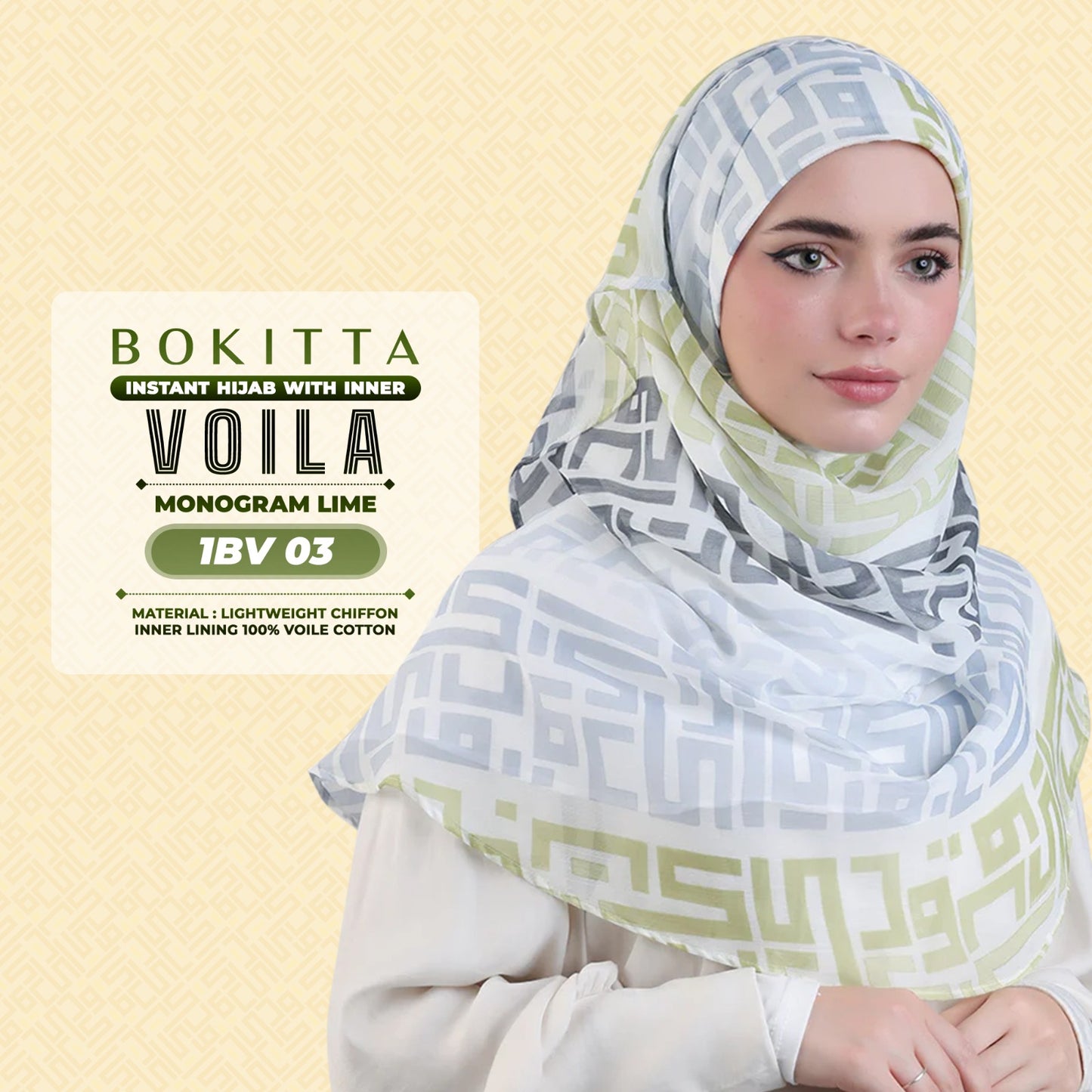 Bokitta Hijab Inspired Monogram Voila Printed Collection