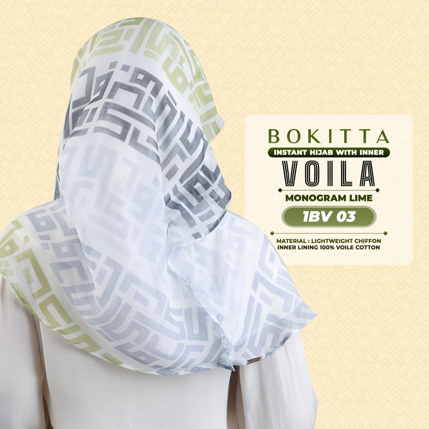 Bokitta Hijab Inspired Monogram Voila Printed Collection