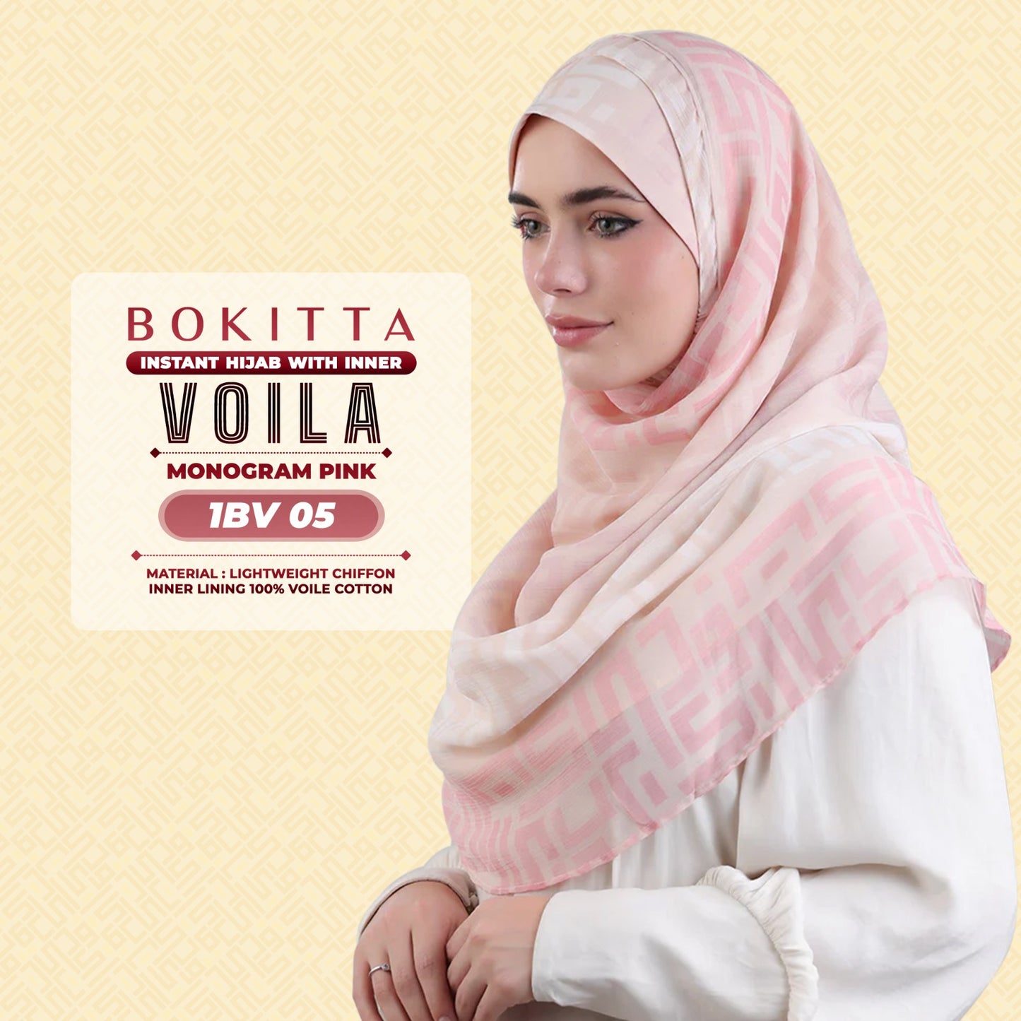 Bokitta Hijab Inspired Monogram Voila Printed Collection