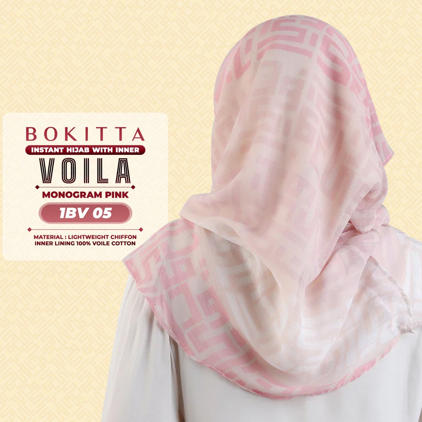 Bokitta Hijab Inspired Monogram Voila Printed Collection