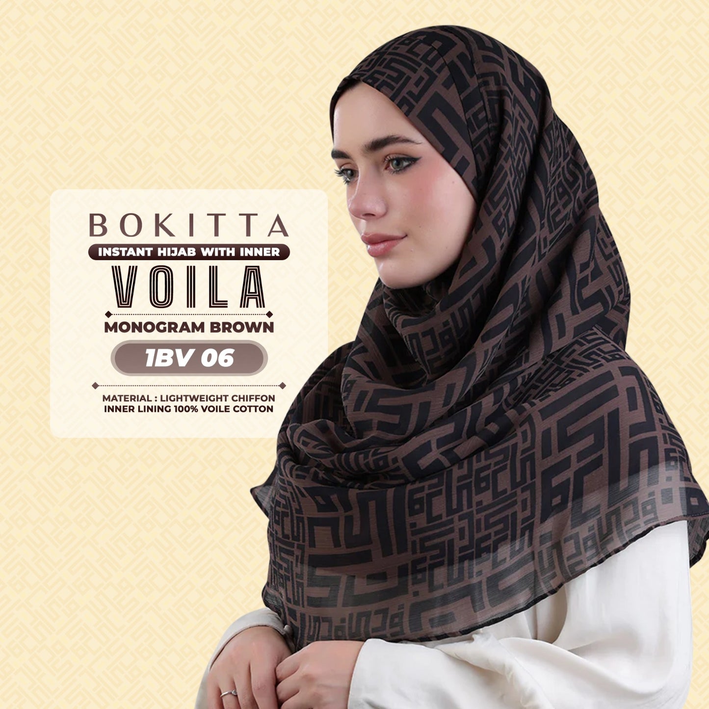 Bokitta Hijab Inspired Monogram Voila Printed Collection