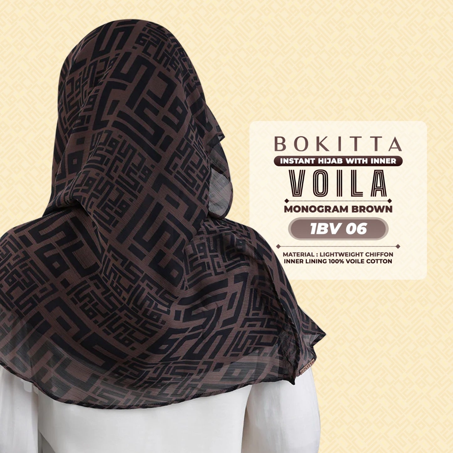 Bokitta Hijab Inspired Monogram Voila Printed Collection