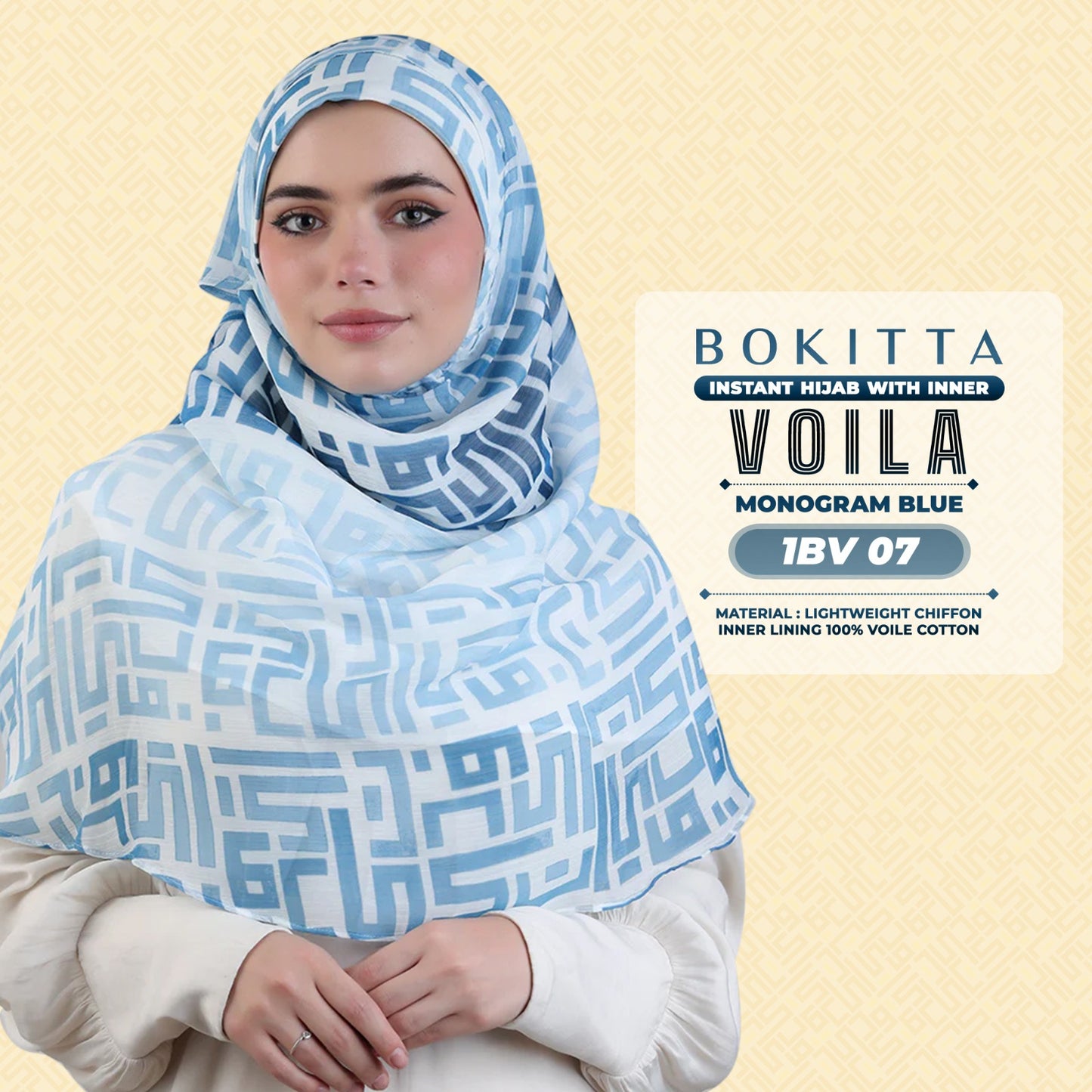 Bokitta Hijab Inspired Monogram Voila Printed Collection