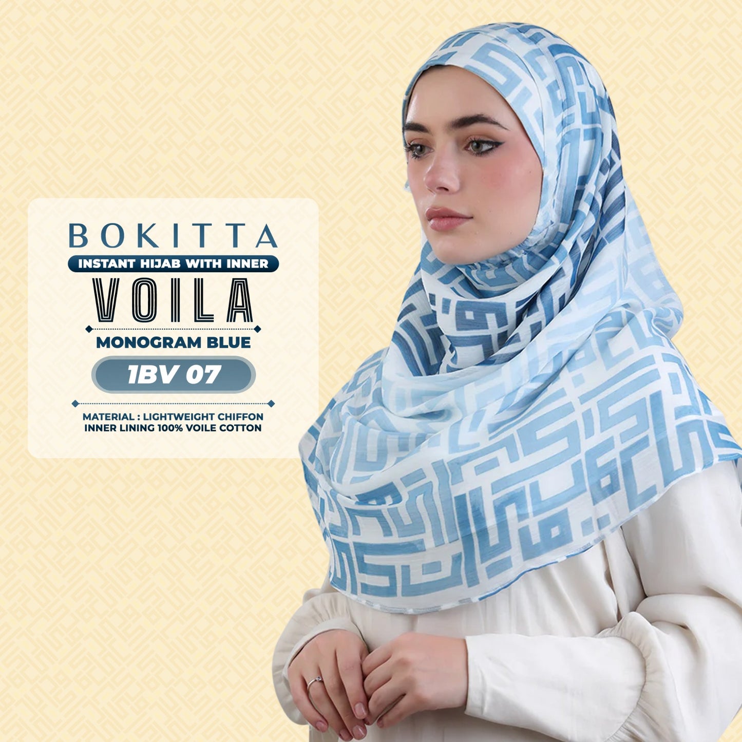 Bokitta Hijab Inspired Monogram Voila Printed Collection