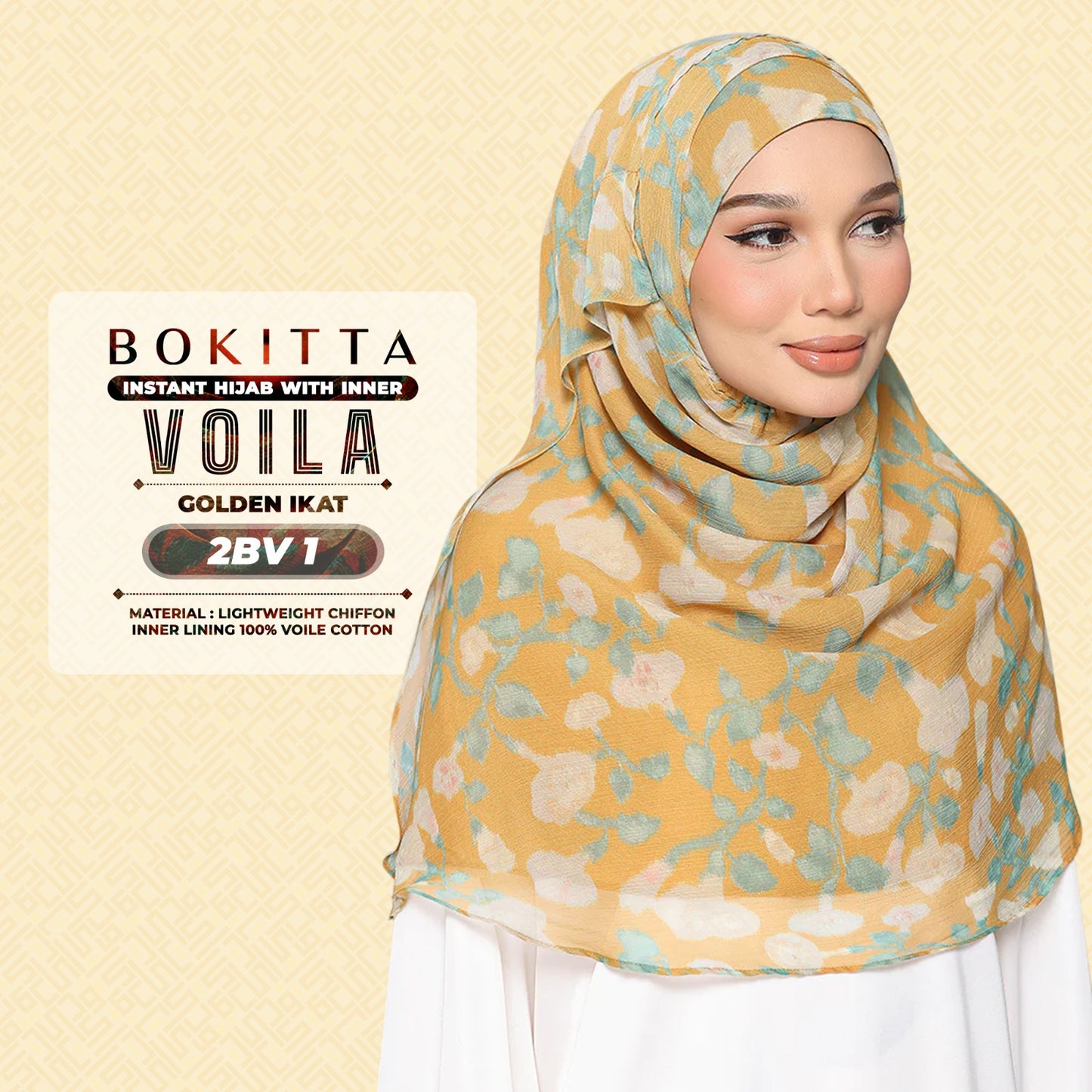 Bokitta Hijab Inspired Golden IkatFreestyle & Voila With Inner Collection