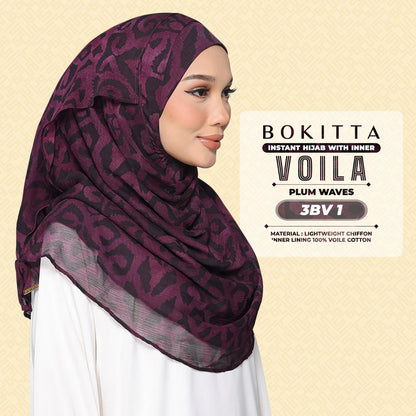 Bokitta Hijab Inspired Plum Waves Freestyle & Voila With Inner Collection