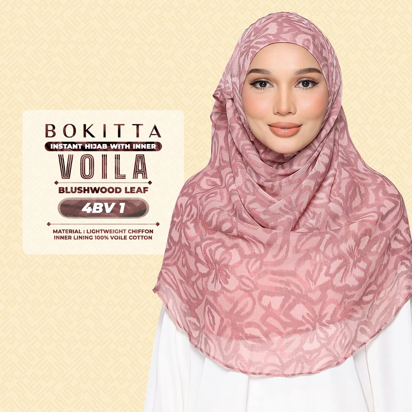 Bokitta Hijab Inspired Bushwood Leaf, Scarlet-Leaf Freestyle & Voila With Inner Collection