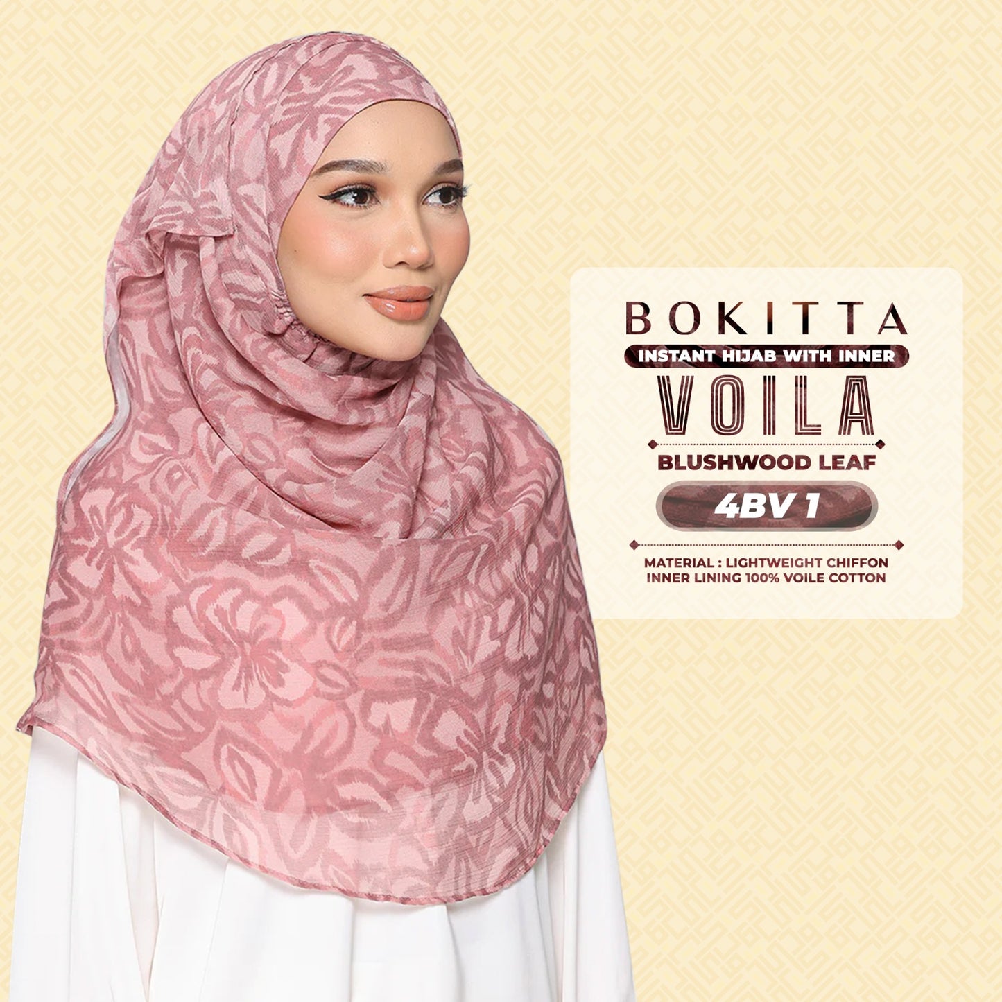 Bokitta Hijab Inspired Bushwood Leaf, Scarlet-Leaf Freestyle & Voila With Inner Collection