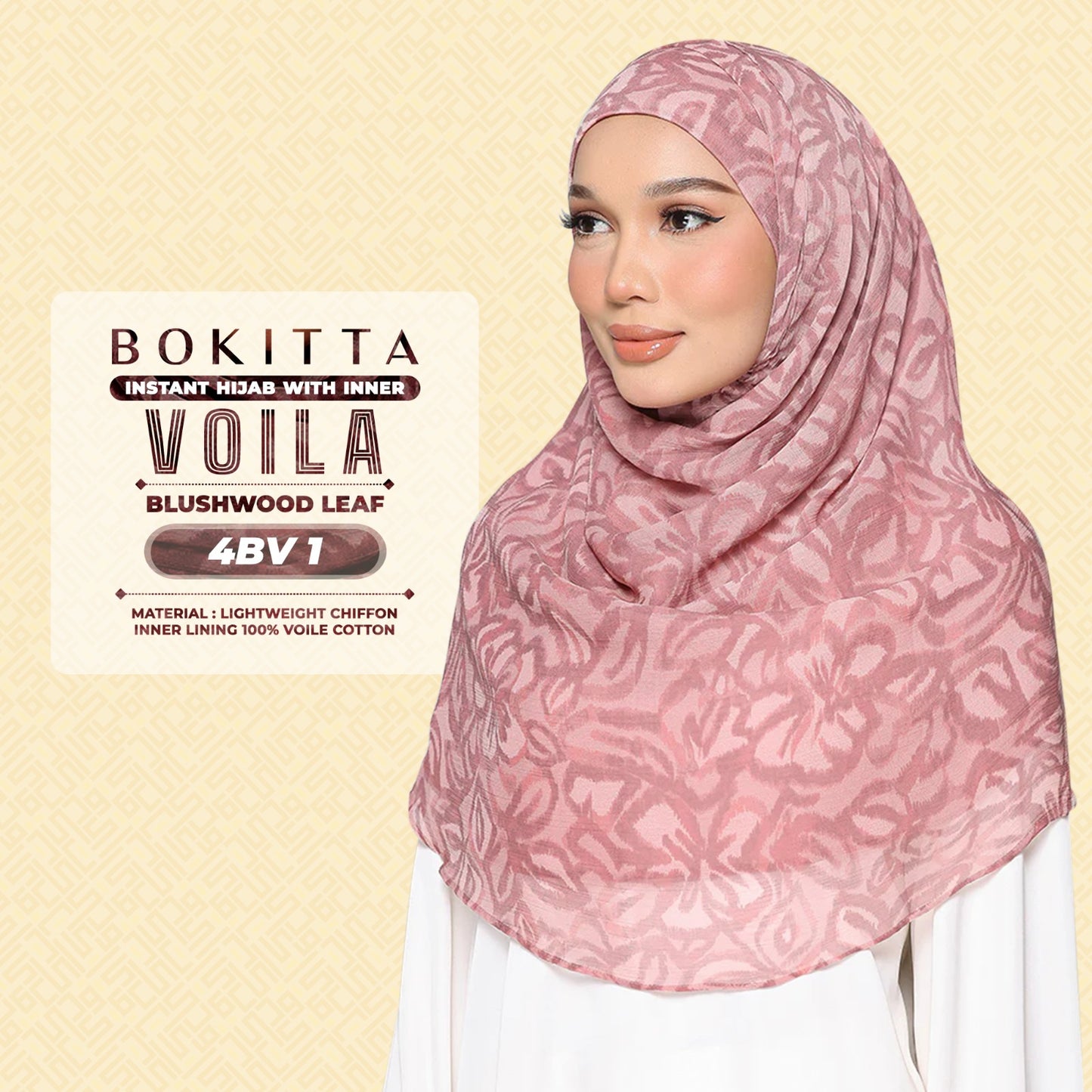 Bokitta Hijab Inspired Bushwood Leaf, Scarlet-Leaf Freestyle & Voila With Inner Collection