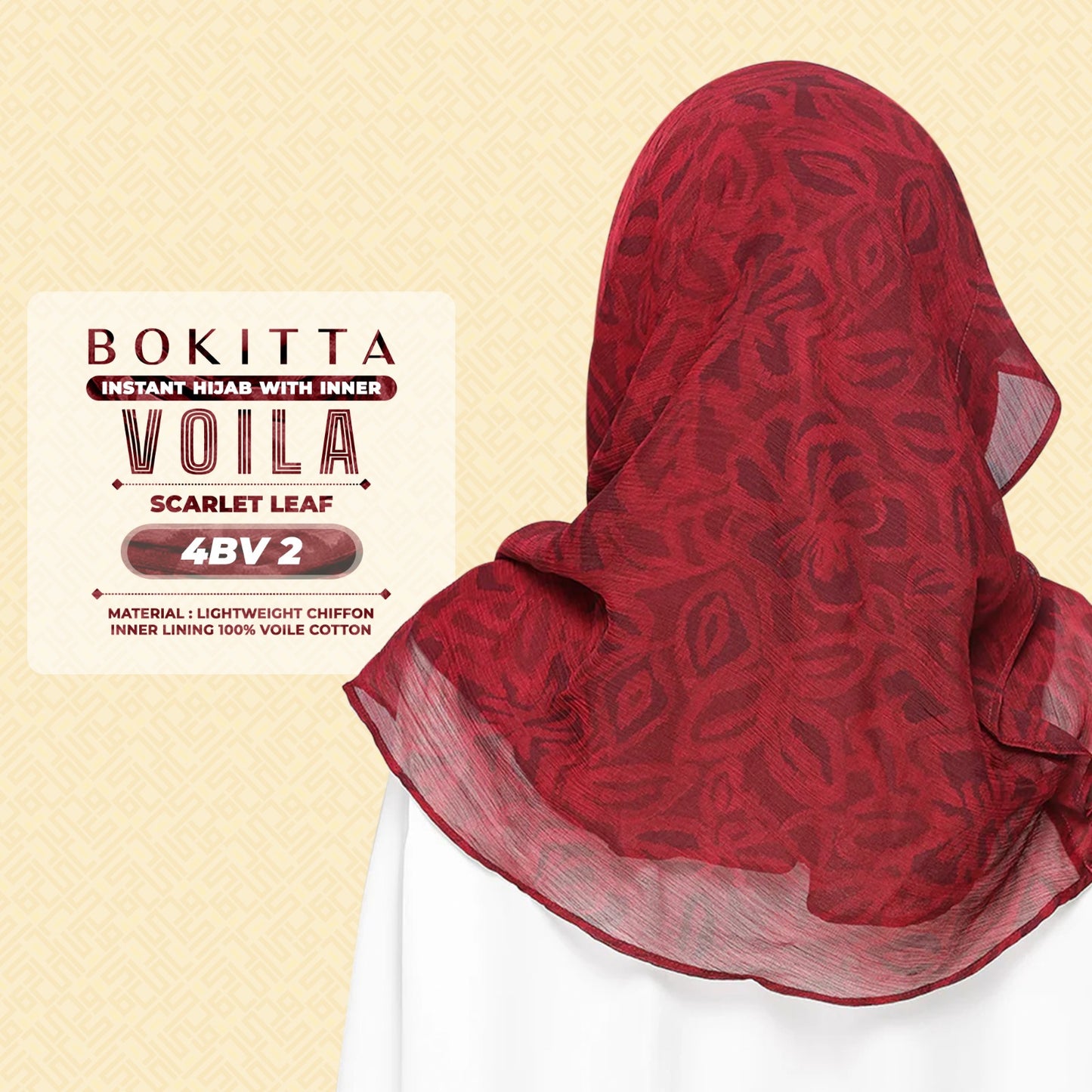 Bokitta Hijab Inspired Bushwood Leaf, Scarlet-Leaf Freestyle & Voila With Inner Collection