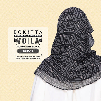Bokitta Inspired Monogram 2 In Black Collection - Free Box