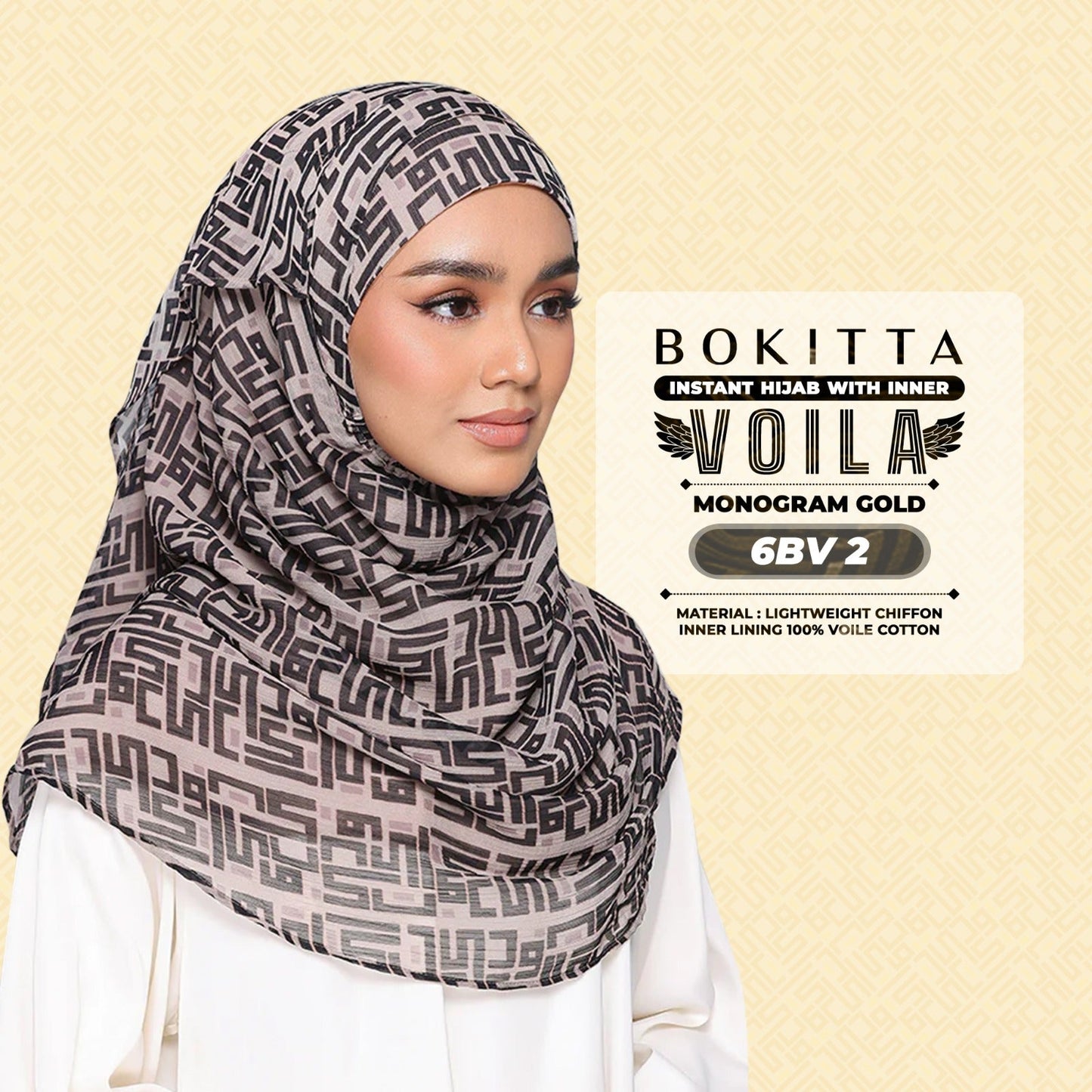 Bokitta Inspired Monogram 2 In Gold Collection - Free Box