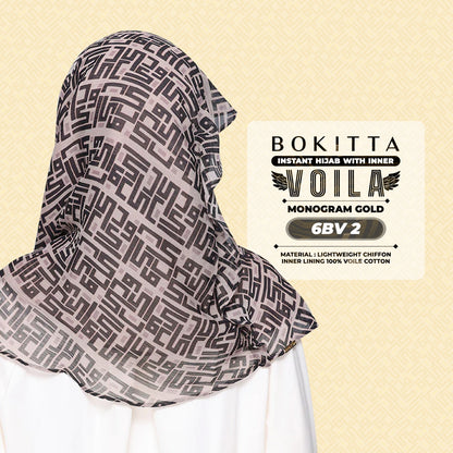 Bokitta Hijab Inspired Monogram 2 Voila Printed Collection