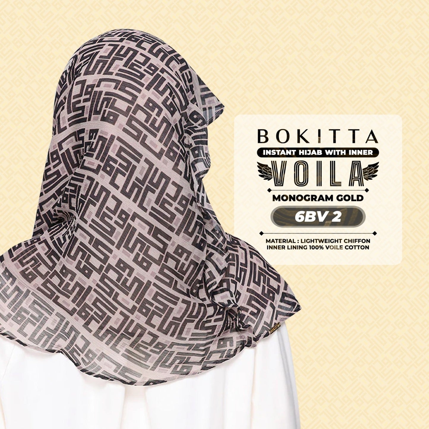 Bokitta Inspired Monogram 2 In Gold Collection - Free Box
