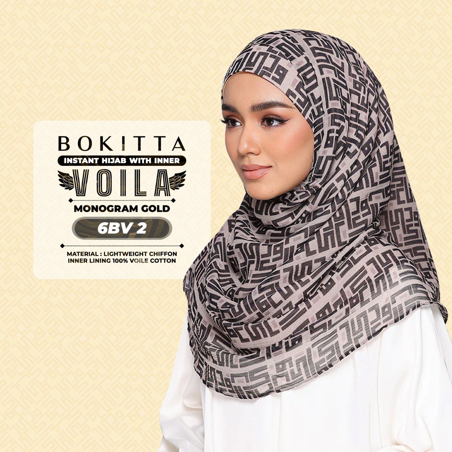 Bokitta Inspired Monogram 2 In Gold Collection - Free Box