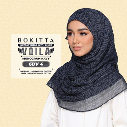 Bokitta Hijab Inspired Monogram 2 Voila Printed Collection