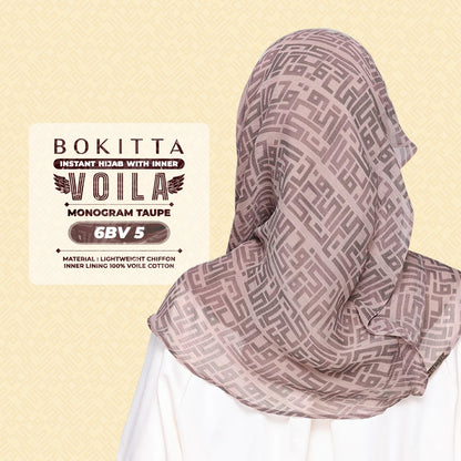 Bokitta Hijab Inspired Monogram 2 Voila Printed Collection