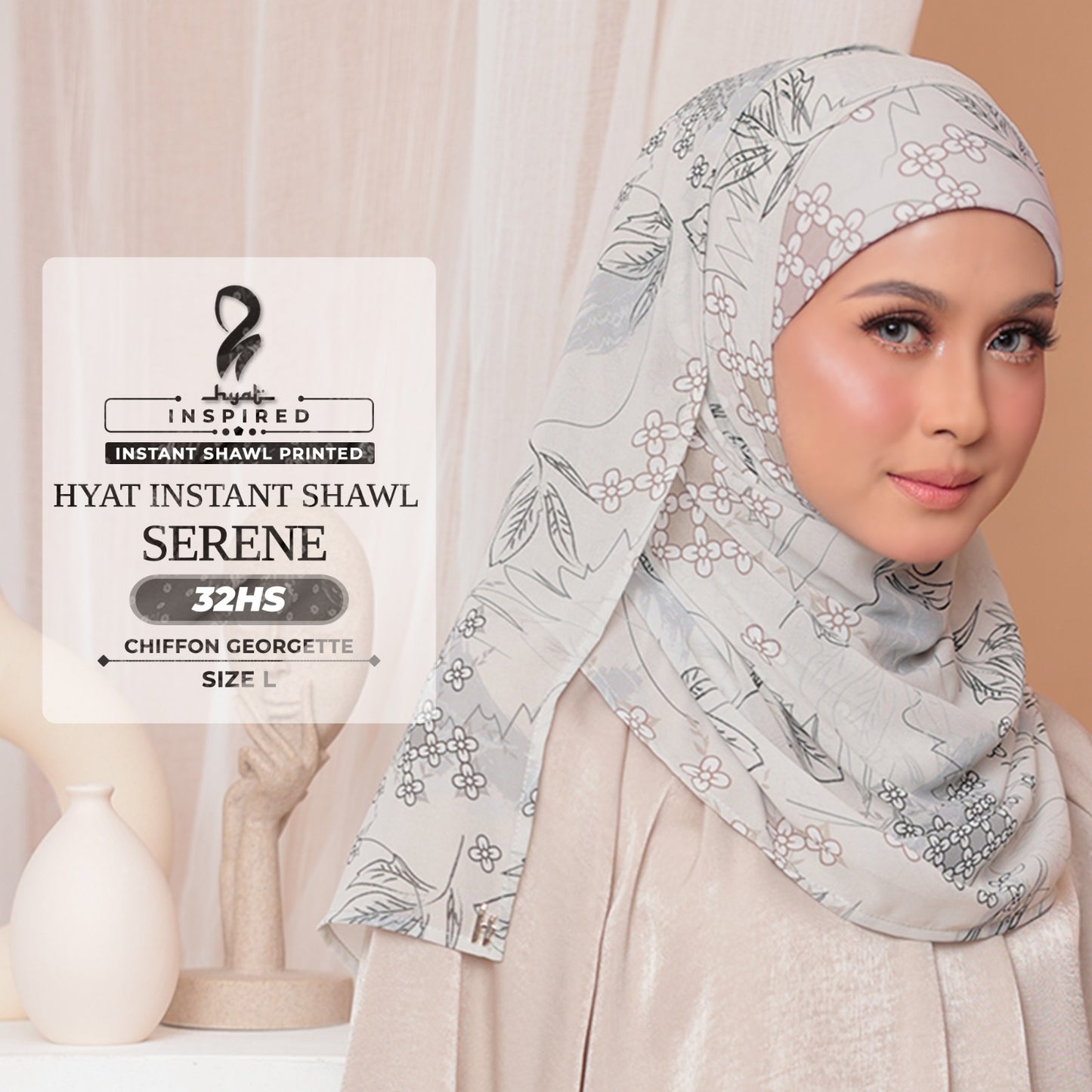 Hyat Hijab Inspired Cheerish, Lavish, Serene, Patal Patch & Dream Instant Shawl Collection With Box (30-34HS)