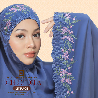 Telekung Khaulah Cantik Inspired DEFECT Dhia Cotton Series (21TU)