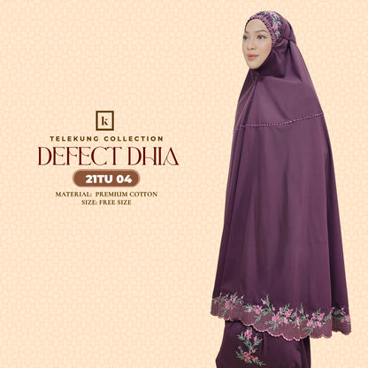 Telekung Khaulah Cantik Inspired DEFECT Dhia Cotton Series (21TU)