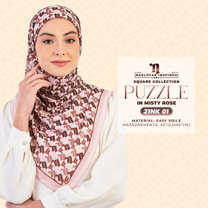 Naelofar Inspired Puzzel Printed SQ Collection