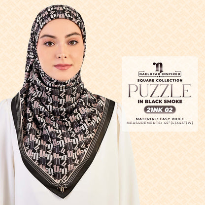 Naelofar Inspired Puzzel Printed SQ Collection