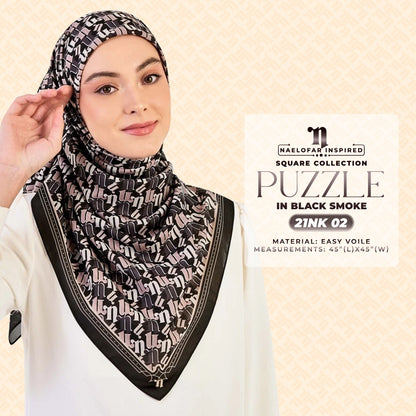 Naelofar Inspired Puzzel Printed SQ Collection