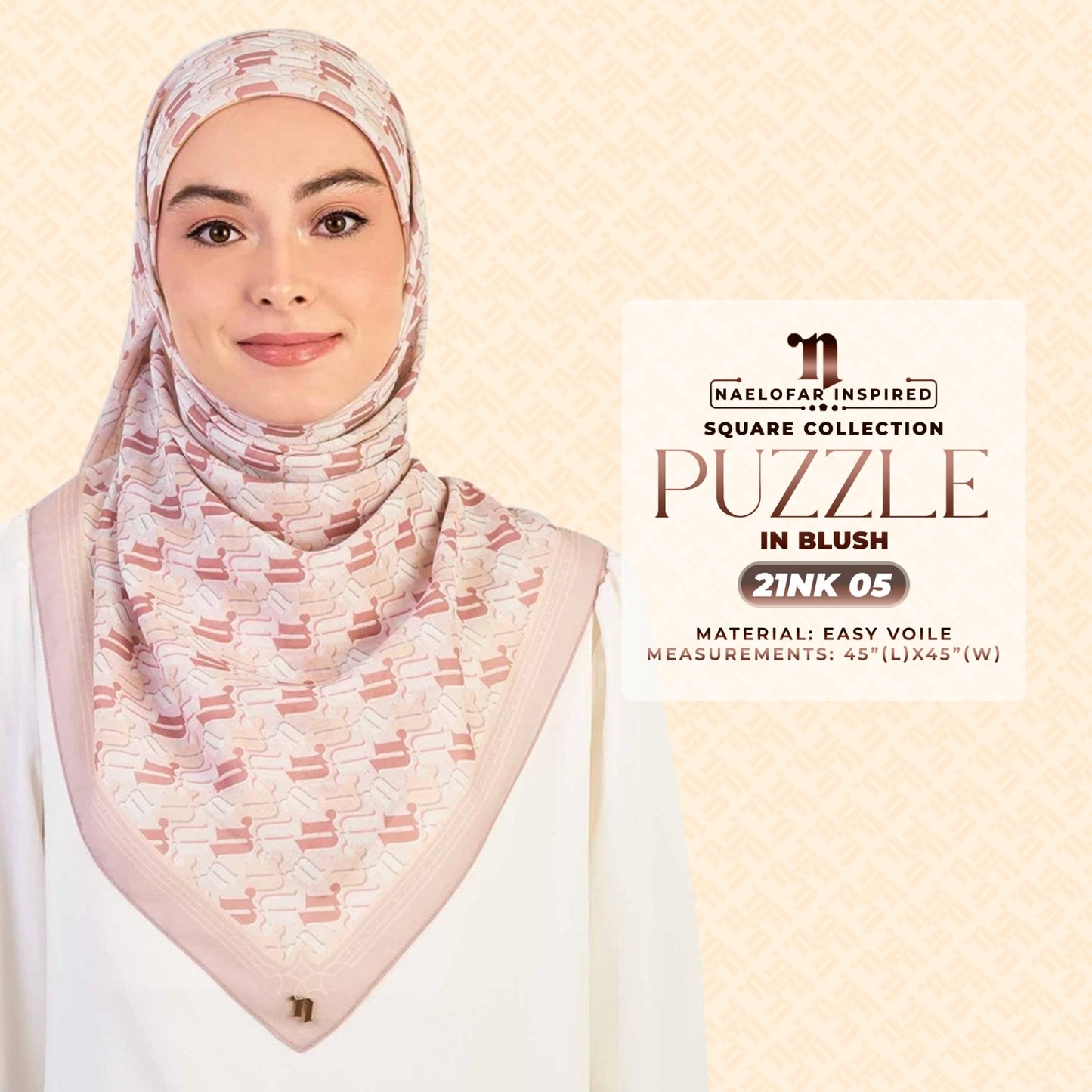 Naelofar Inspired Puzzel Printed SQ Collection