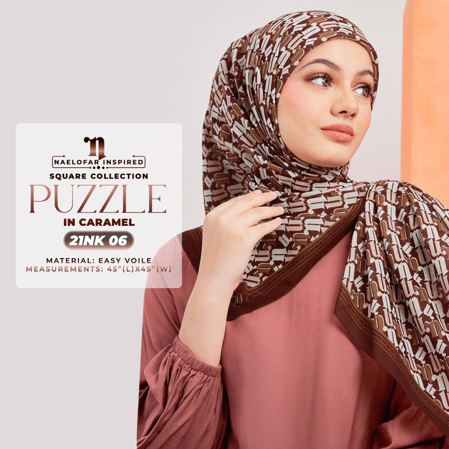 Naelofar Inspired Puzzel Printed SQ Collection