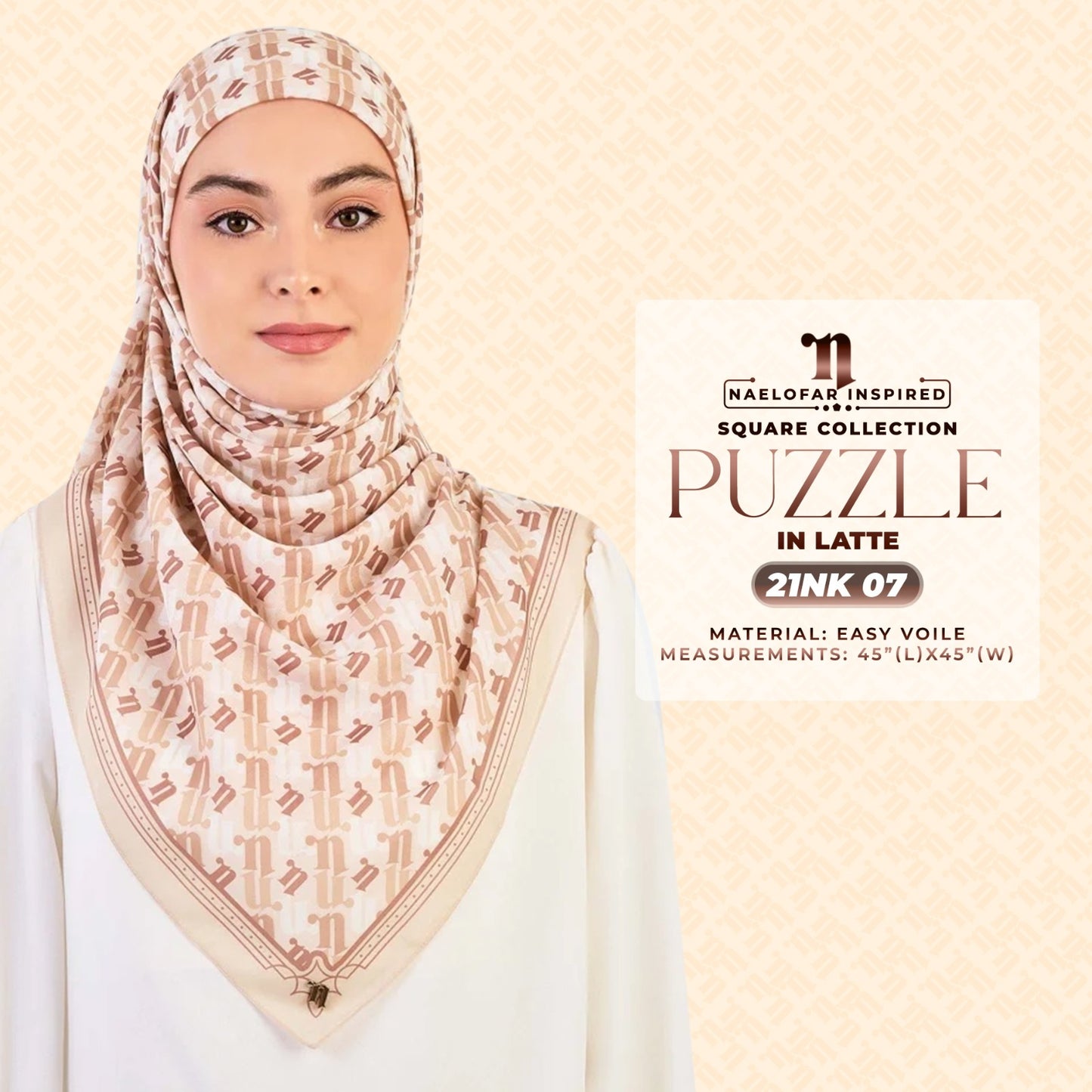 Naelofar Inspired Puzzel Printed SQ Collection