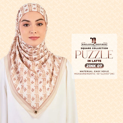 Naelofar Inspired Puzzel Printed SQ Collection