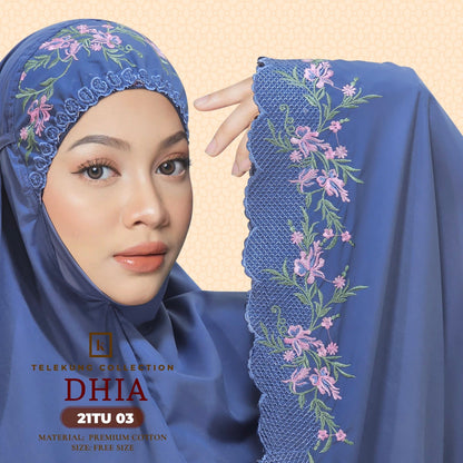 Telekung Khaulah Cantik Inspired Dhia Cotton Series (21TU)