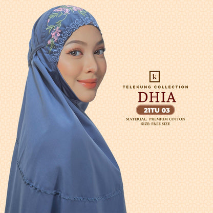 Telekung Khaulah Cantik Inspired Dhia Cotton Series (21TU)